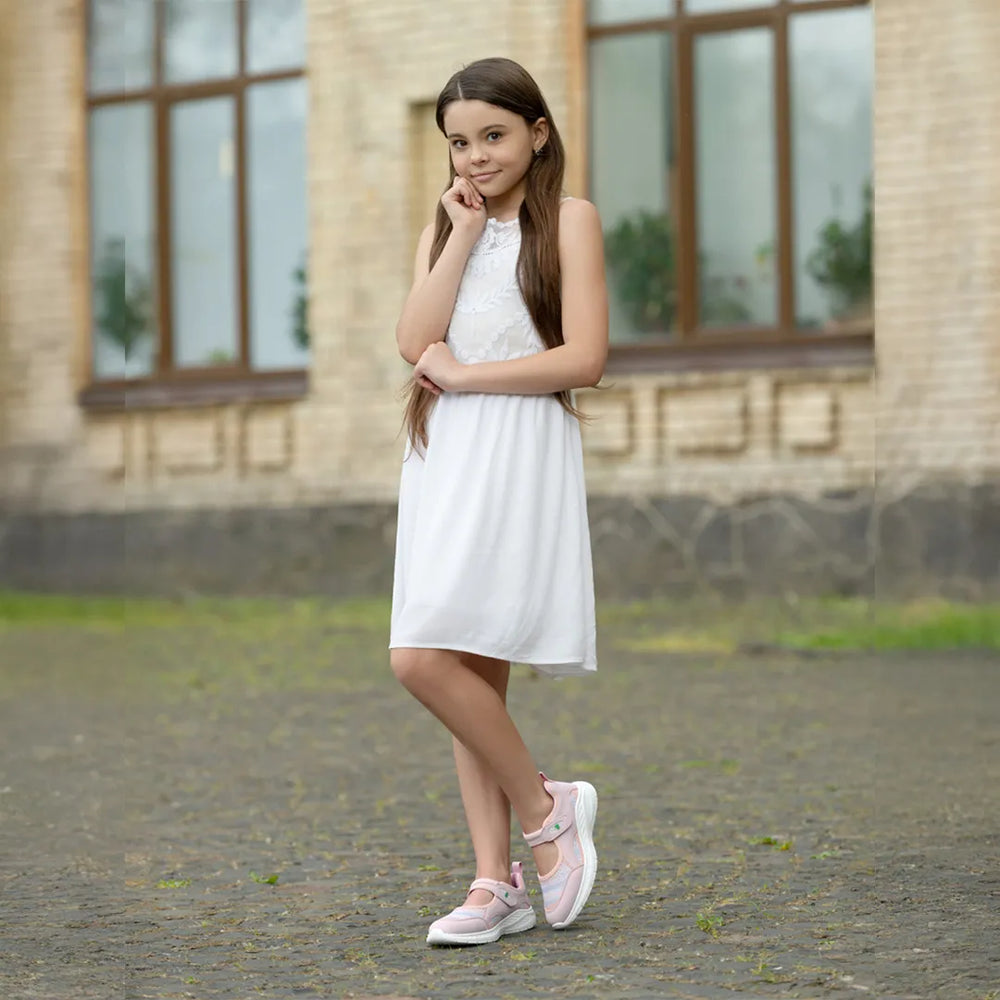 Mary Jane - Girls Light Pink Sporty Ballerina - Hopits