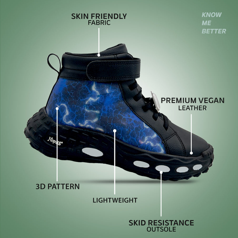 Rise-Lightning Black with Multicolour 3-D Effect Removable Charms - Hopits