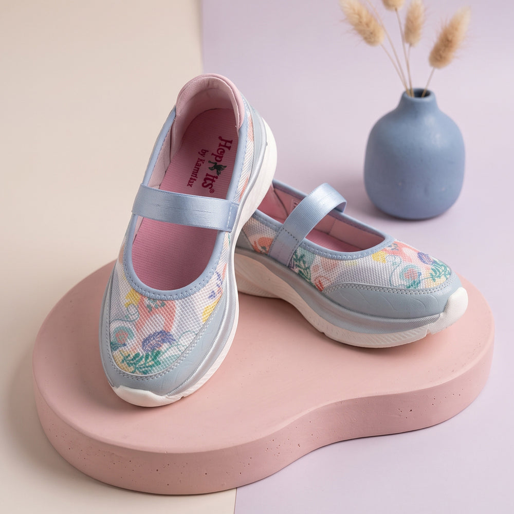 Mary Jane Girls Sea Green Floral Sporty Ballerina Shoes Hopits