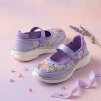 Mary Jane Girls Purple Floral Sporty Ballerina Shoes Hopits