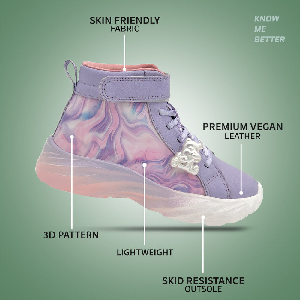 Rise-Purple Marble Pattern with Removable Charms - Hopits