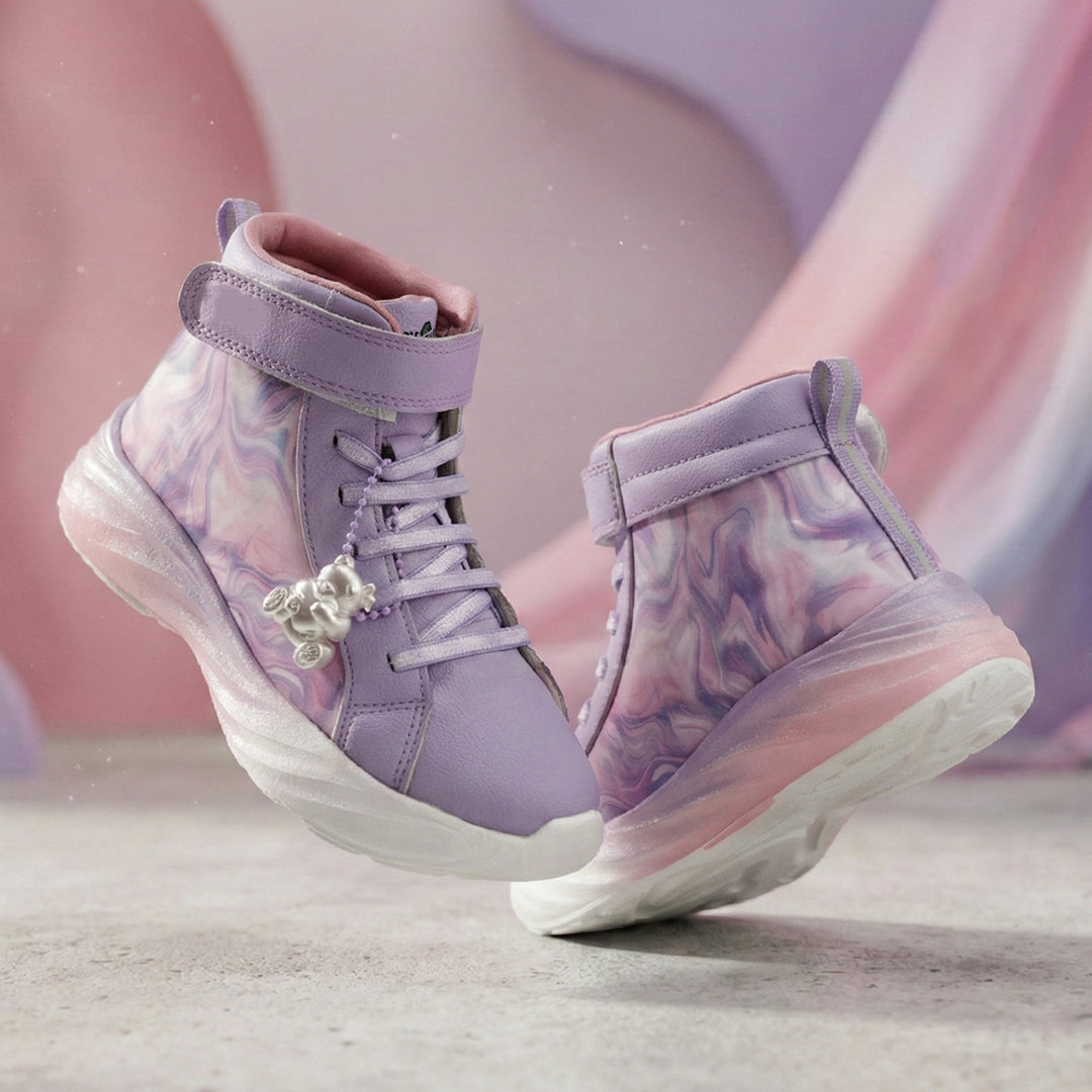 Rise Girls Purple Marble Charms High-Top Sneakers – Hopits