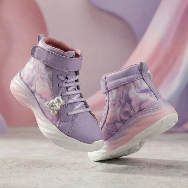 Rise-Purple Marble Pattern with Removable Charms