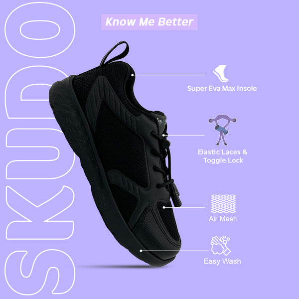 Skudo Kids Black School Shoes alternate