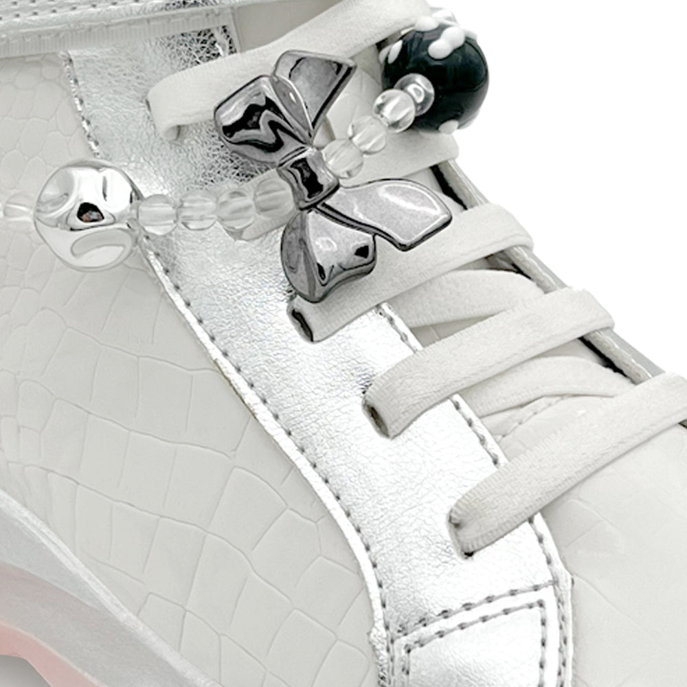 Rise-White With Silver Accents Removable Charms - Hopits