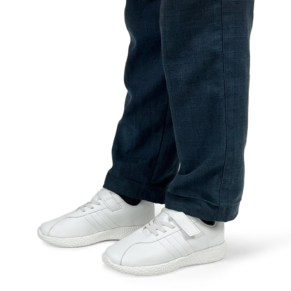 Skudo Kids White Leather School Shoes