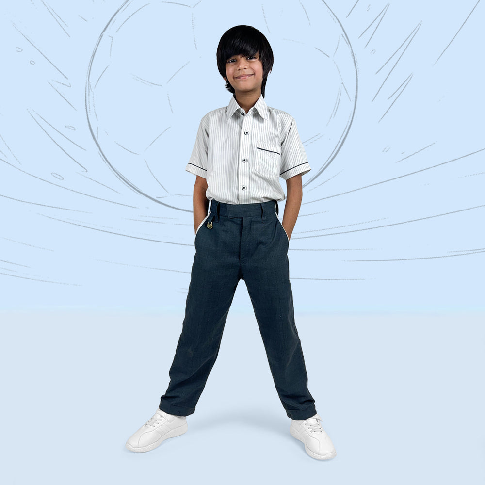Skudo Kids White Leather School Shoes