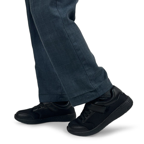 Skudo - Faux Laces Black School Shoes alternate